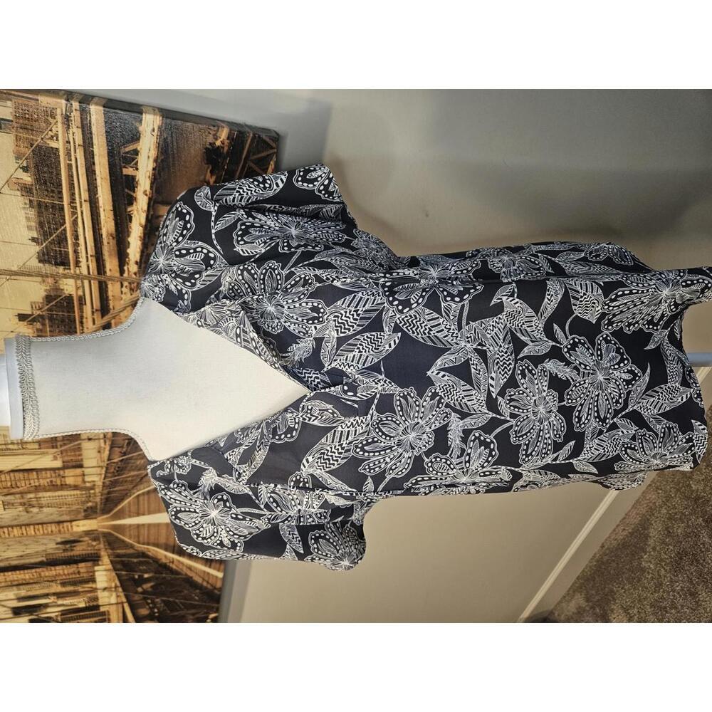 Loft Stylish Cornflower Blue  Floral Print Top #162